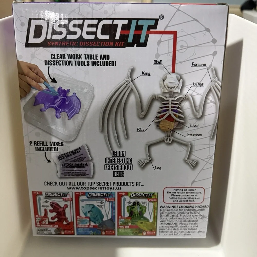 Dissect-It Synthetic Dissection Kit Bat Lab 19 Piece Set STEM Ages 6+ 2023